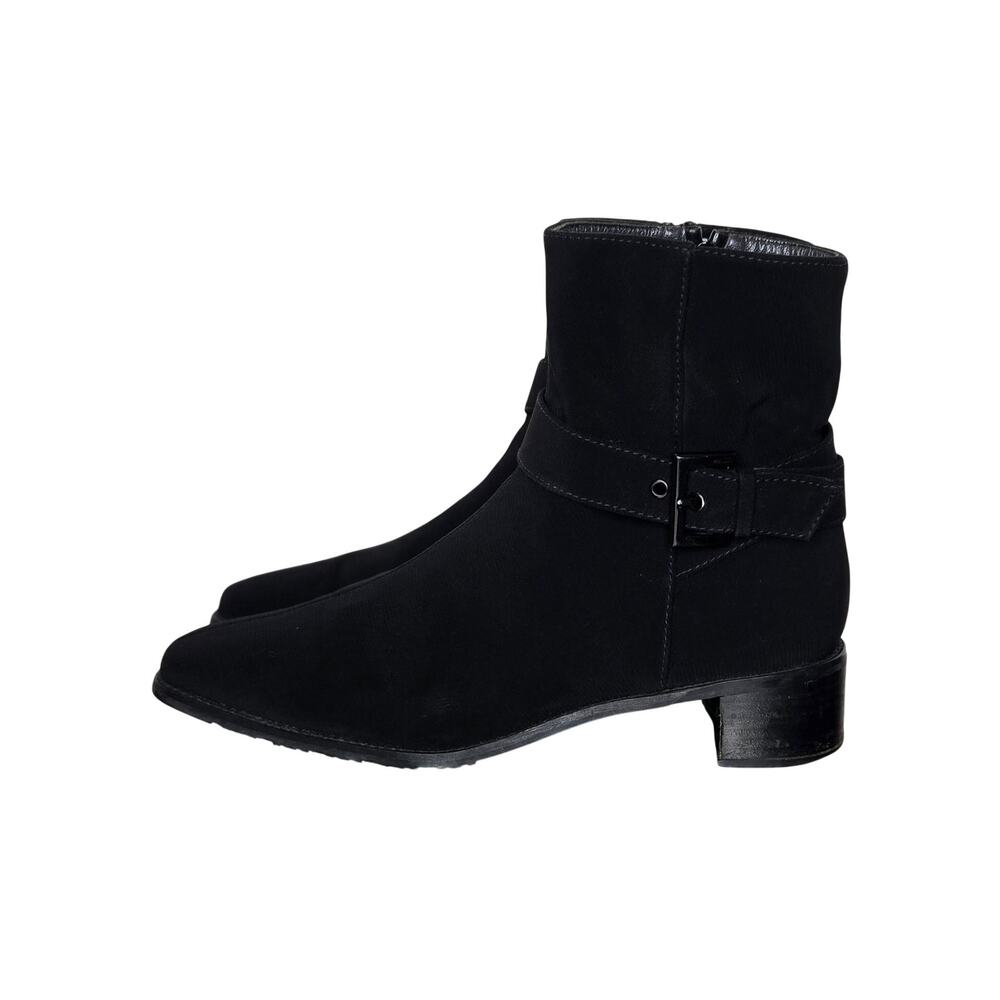 STUART WEITZMAN Women's Ankle Booties Buckle Detail Zip Up Black Size 9.5